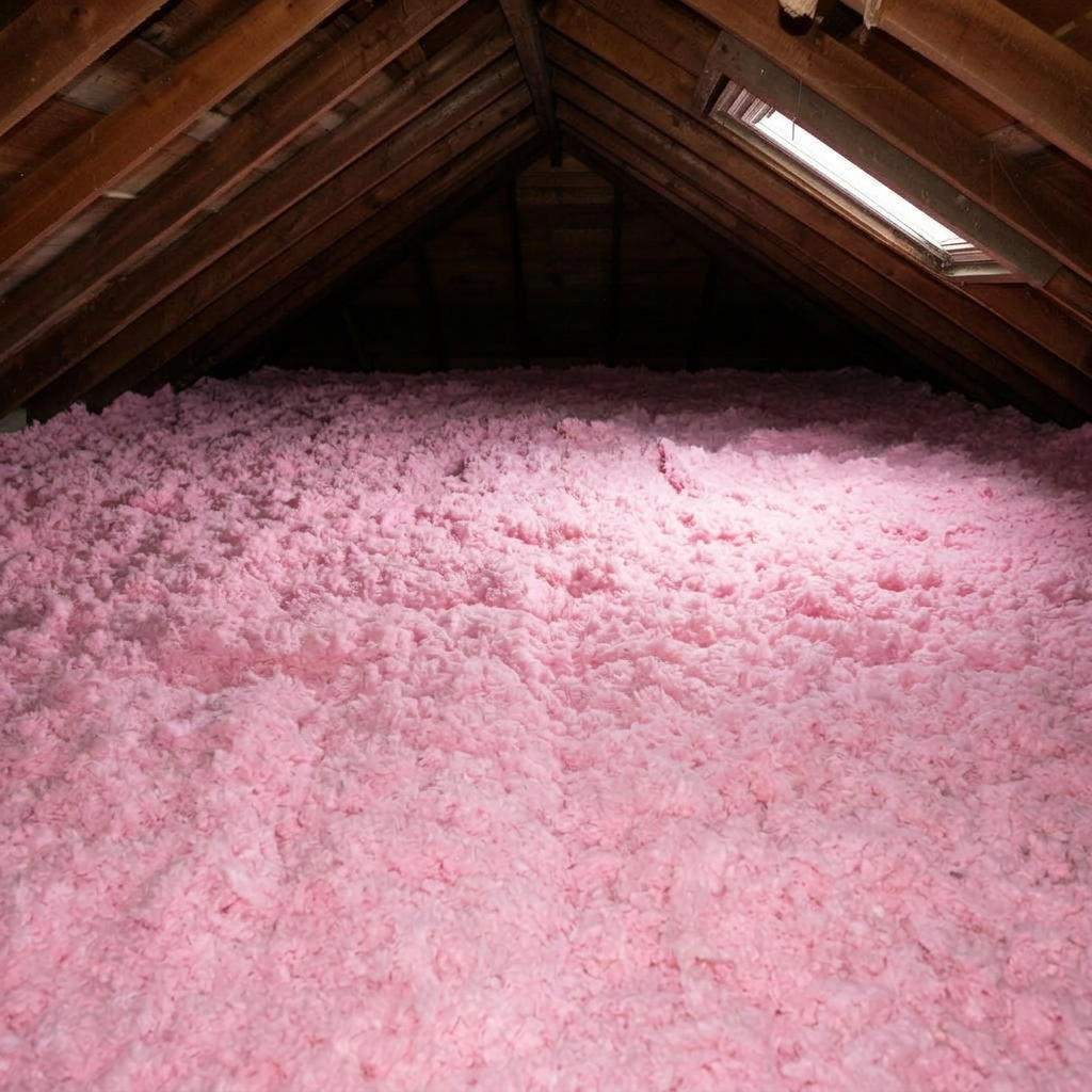 Attic after blown-in insulation