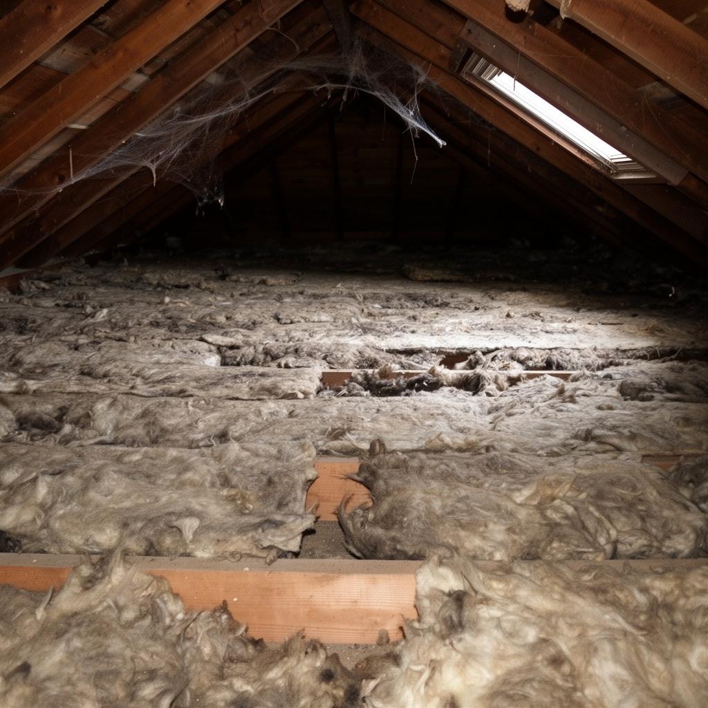 Attic before blown-in insulation