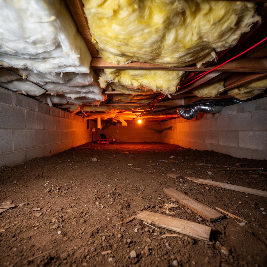 Crawl space before insulation